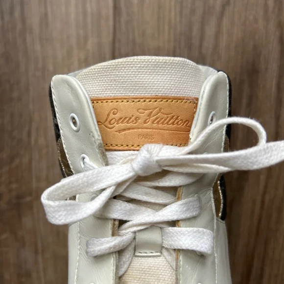 Louis Vuitton Black Denim + Leather High Top Sneakers | 38 - Picture 16 of 16